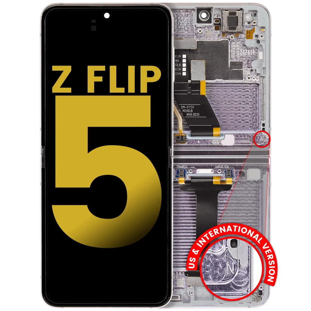 Inner OLED Assembly With Frame For Samsung Galaxy Z Flip 5 5G (US & International) (Refurbished) (Lavender)