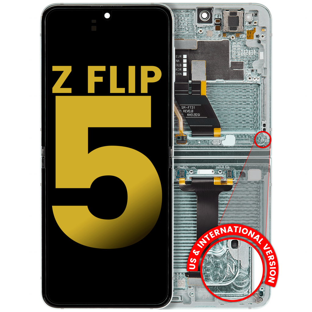Inner OLED Assembly With Frame For Samsung Galaxy Z Flip 5 5G (US & International) (Refurbished) (Mint)