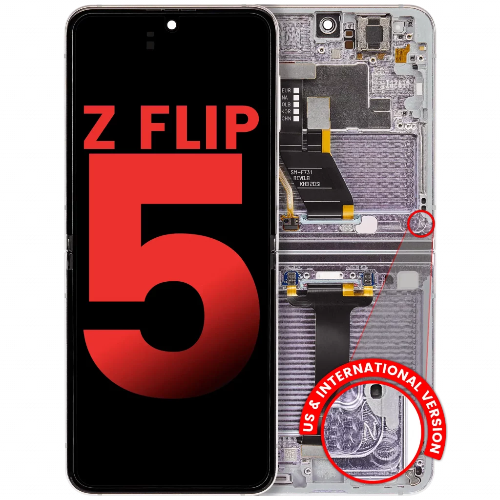 Inner OLED Assembly With Frame Compatible For Samsung Galaxy Z Flip 5 5G (F731) (US & International) (Aftermarket Plus) (Lavender)