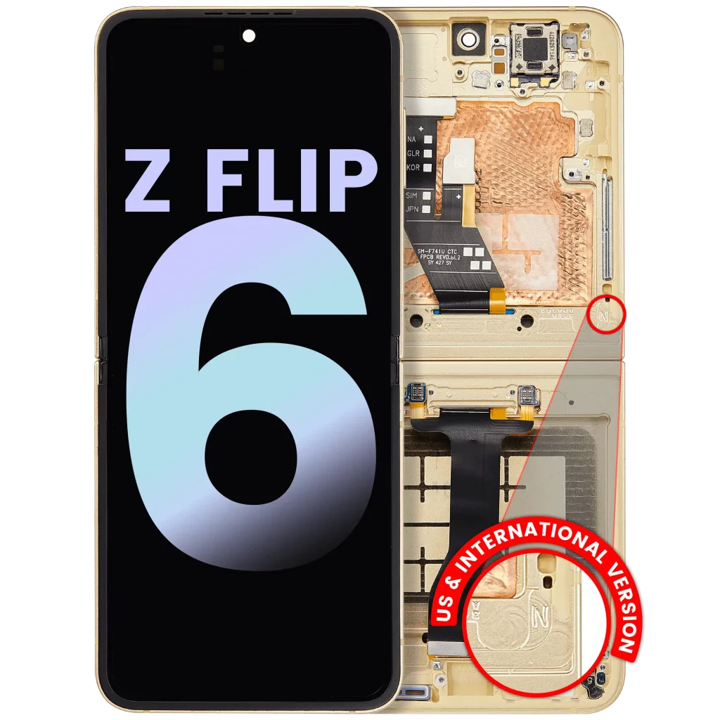 Inner OLED Assembly With Frame For Samsung Galaxy Z Flip 6 5G (US & International) (Service Pack) (Yellow)