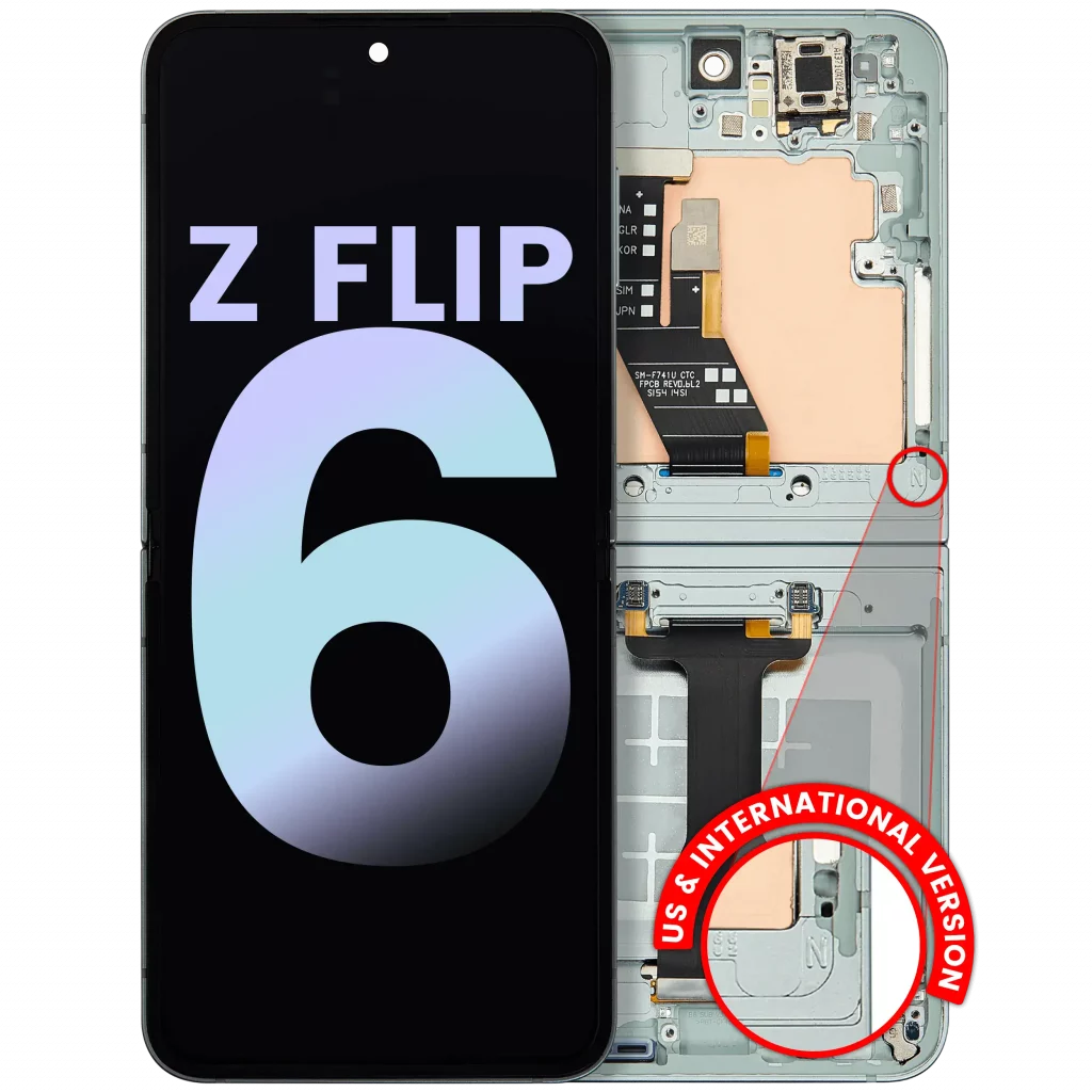 Inner OLED Assembly With Frame For Samsung Galaxy Z Flip 6 5G (US & International) (Service Pack) (Mint)