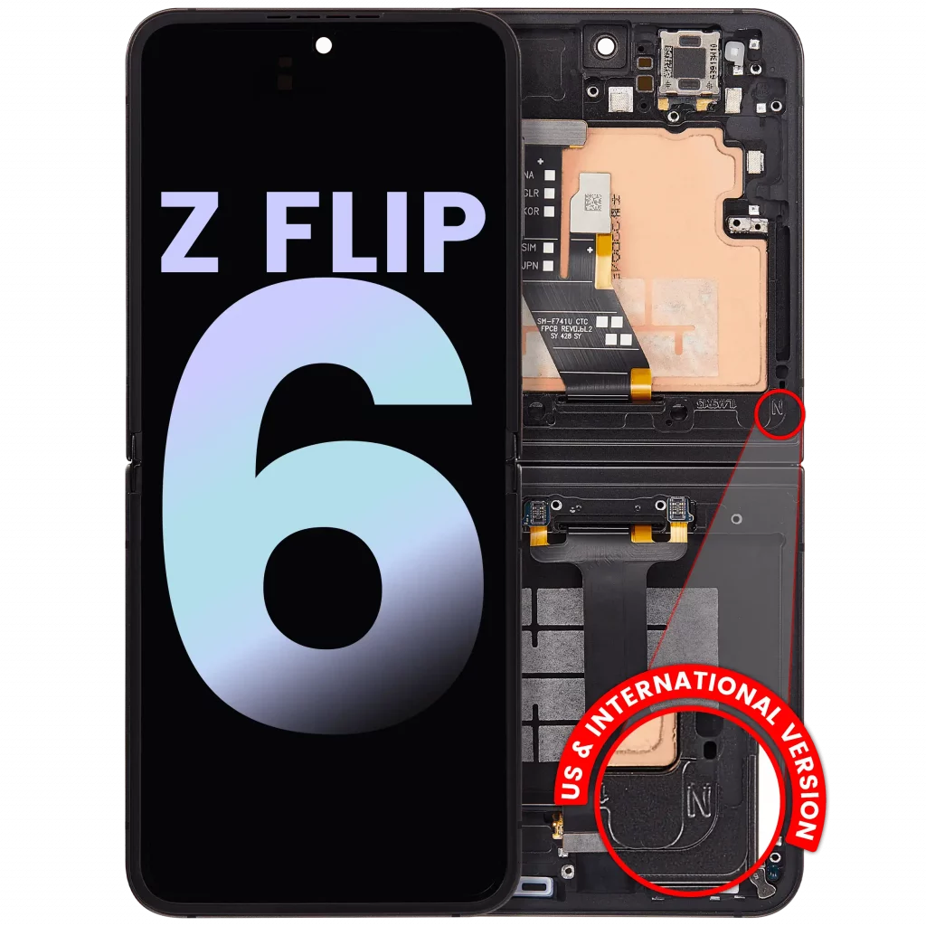 Inner OLED Assembly With Frame For Samsung Galaxy Z Flip 6 5G (US & International) (Service Pack) (Black)