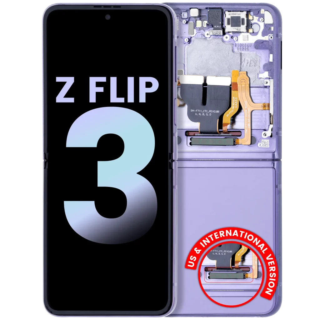 Inner OLED Assembly With Frame For Samsung Galaxy Z Flip 3 5G (US & International) (Service Pack) (Lavender)