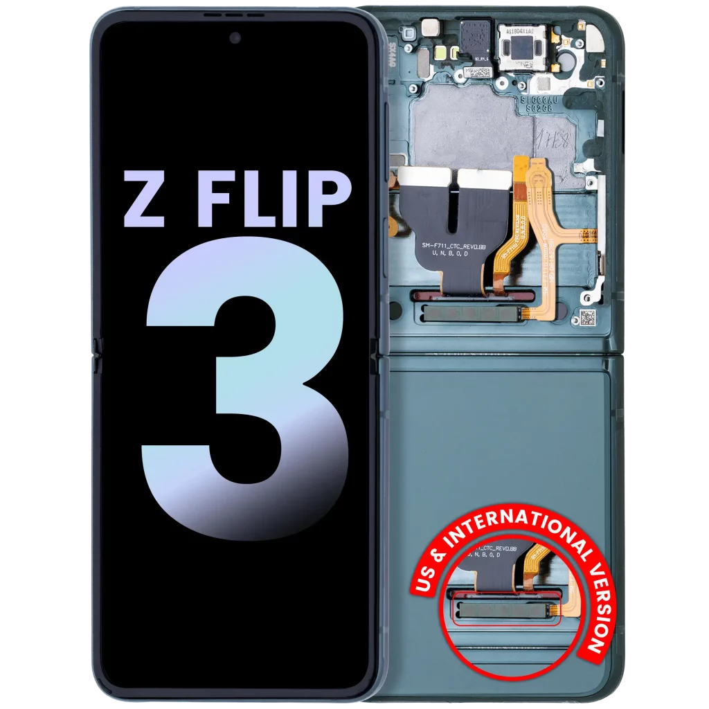 Inner OLED Assembly With Frame For Samsung Galaxy Z Flip 3 5G (US & International) (Service Pack) (Green)