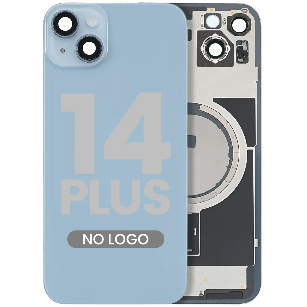 Back Glass w/ MagSafe Magnet For iPhone 14 Plus (Aftermarket) (Blue) (No Logo)
