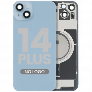 Back Glass w/ MagSafe Magnet For iPhone 14 Plus (Aftermarket) (Blue) (No Logo)