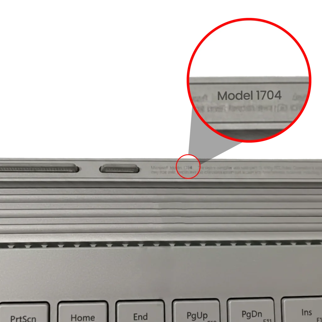 Top Case with Keyboard (ANSI US) For Microsoft Surface Book 1 13.5" (1704) (Silver)