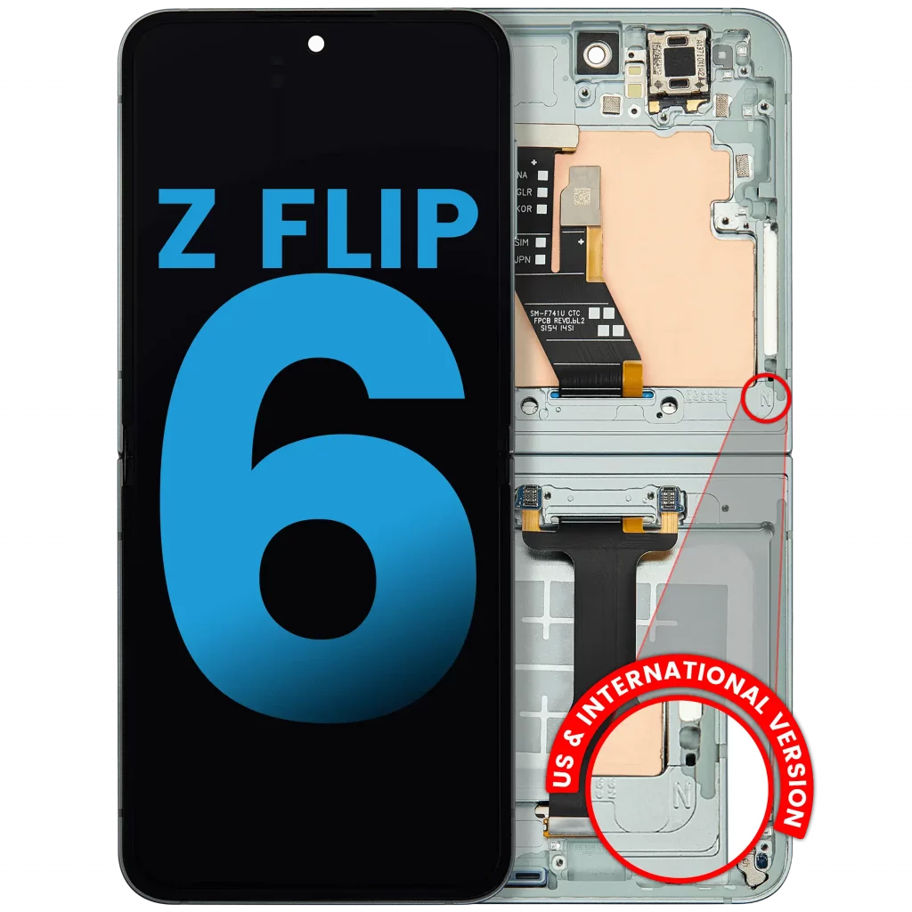 Inner OLED Assembly With Frame Compatible For Samsung Galaxy Z Flip 6 5G (F741) (US & International) (Aftermarket) (Mint)