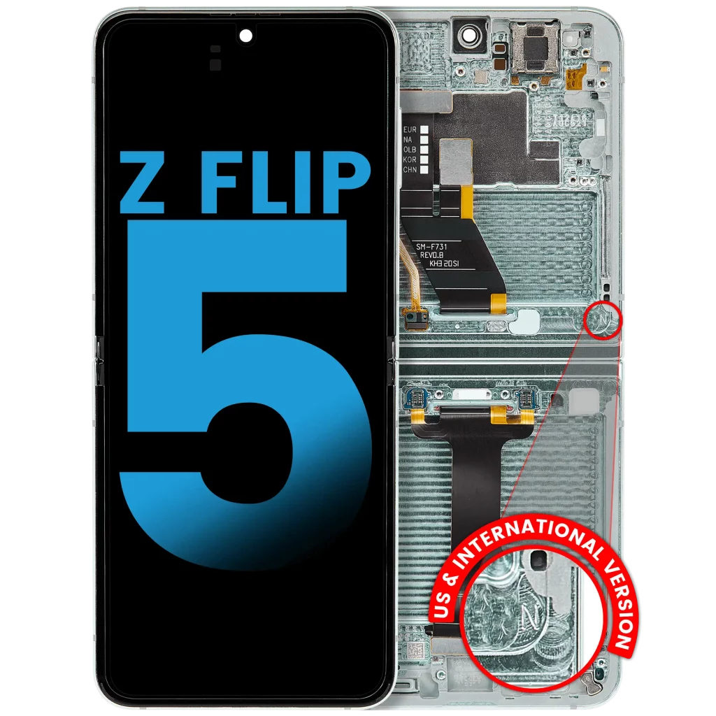 Inner OLED Assembly With Frame Compatible For Samsung Galaxy Z Flip 5 5G (F731) (US & International) (Aftermarket) (Mint)