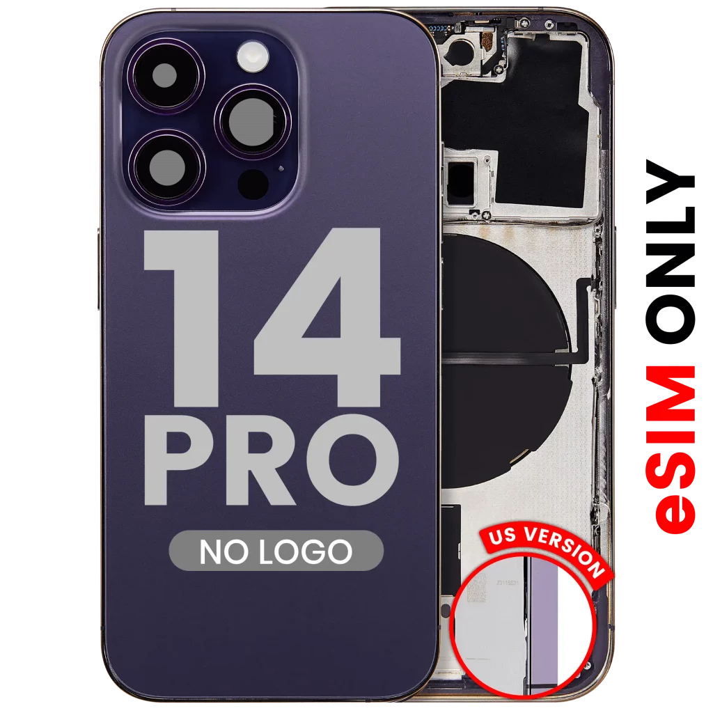 Back Housing W/ Small Parts For iPhone 14 Pro (US Version) (Aftermarket Plus) (Deep Purple)