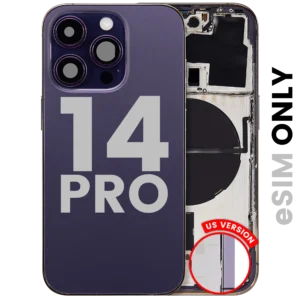 Back Housing W/ Small Parts For iPhone 14 Pro (US Version) (Used OEM Pull: Grade C) (Deep Purple)