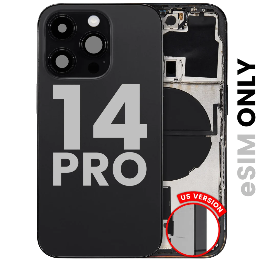 Back Housing W/ Small Parts For iPhone 14 Pro (US Version) (Used OEM Pull: Grade C) (Space Black)