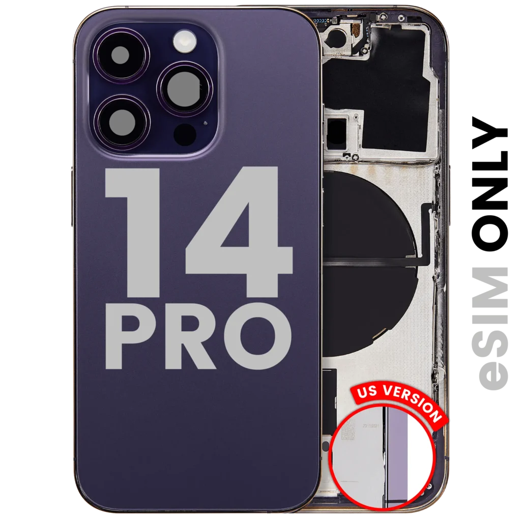 Back Housing W/ Small Parts For iPhone 14 Pro (US Version) (Used OEM Pull: Grade B) (Deep Purple)