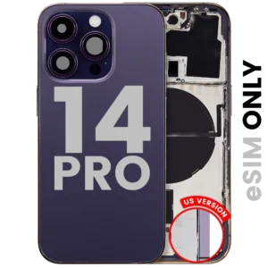 Back Housing W/ Small Parts For iPhone 14 Pro (US Version) (Used OEM Pull: Grade B) (Deep Purple)