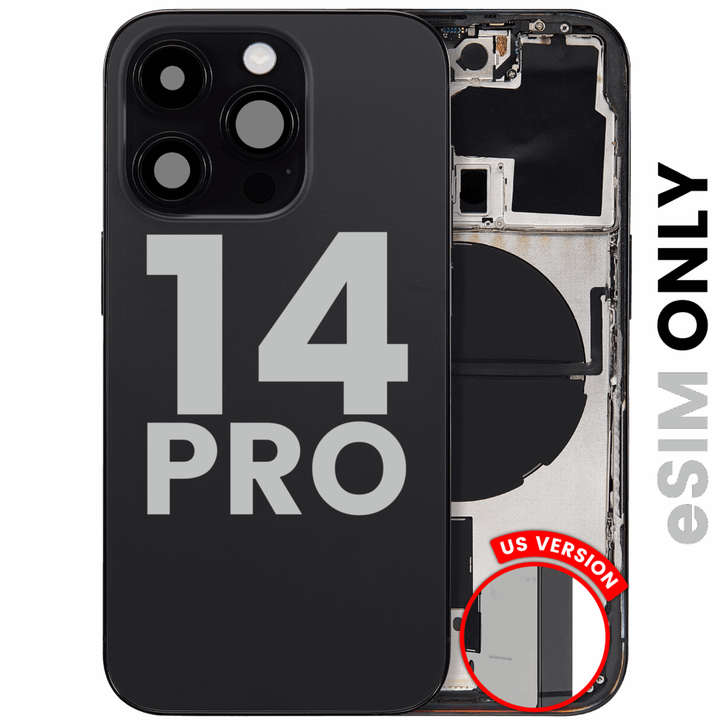 Back Housing W/ Small Parts For iPhone 14 Pro (US Version) (Used OEM Pull: Grade B) (Space Black)