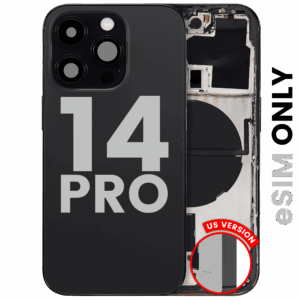 Back Housing W/ Small Parts For iPhone 14 Pro (US Version) (Used OEM Pull: Grade B) (Space Black)