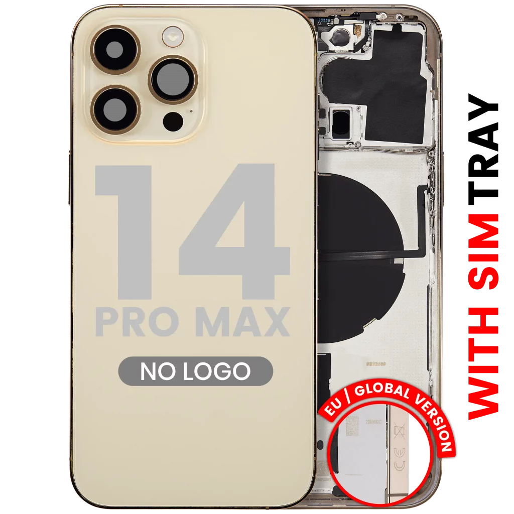 Back Housing W/ Small Parts For iPhone 14 Pro Max (EU / Global Version) (Aftermarket Plus) (Gold)