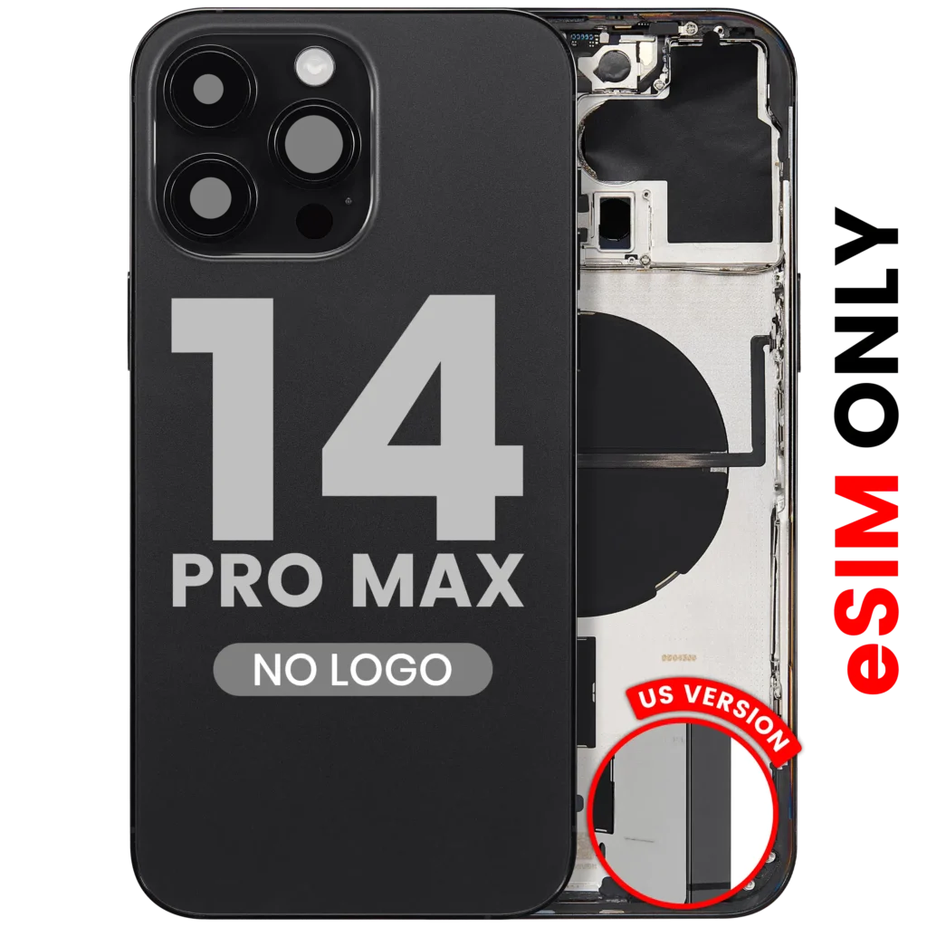 Back Housing W/ Small Parts For iPhone 14 Pro Max (US Version) (Aftermarket Plus) (Space Black)