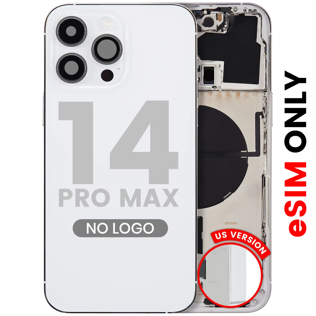 Back Housing W/ Small Parts For iPhone 14 Pro Max (US Version) (Aftermarket Plus) (Silver)