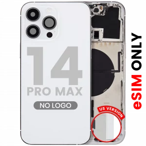Back Housing W/ Small Parts For iPhone 14 Pro Max (US Version) (Aftermarket Plus) (Silver)