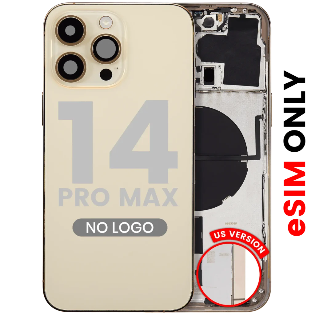 Back Housing W/ Small Parts For iPhone 14 Pro Max (US Version) (Aftermarket Plus) (Gold)