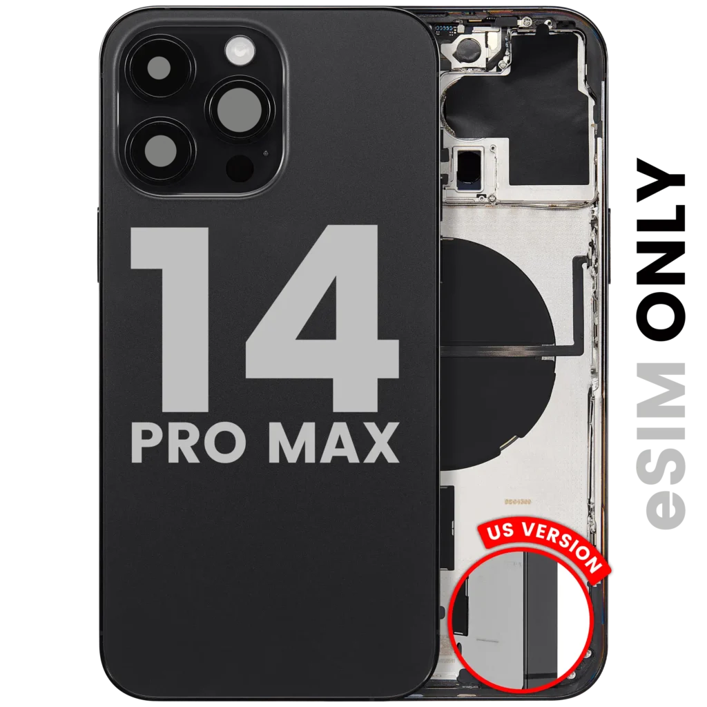 Back Housing W/ Small Parts For iPhone 14 Pro Max (US Version) (Used OEM Pull: Grade C) (Space Black)