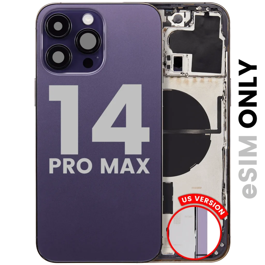 Back Housing W/ Small Parts For iPhone 14 Pro Max (US Version) (Used OEM Pull: Grade C) (Deep Purple)