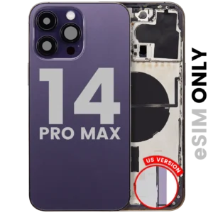 Back Housing W/ Small Parts For iPhone 14 Pro Max (US Version) (Used OEM Pull: Grade B) (Deep Purple)