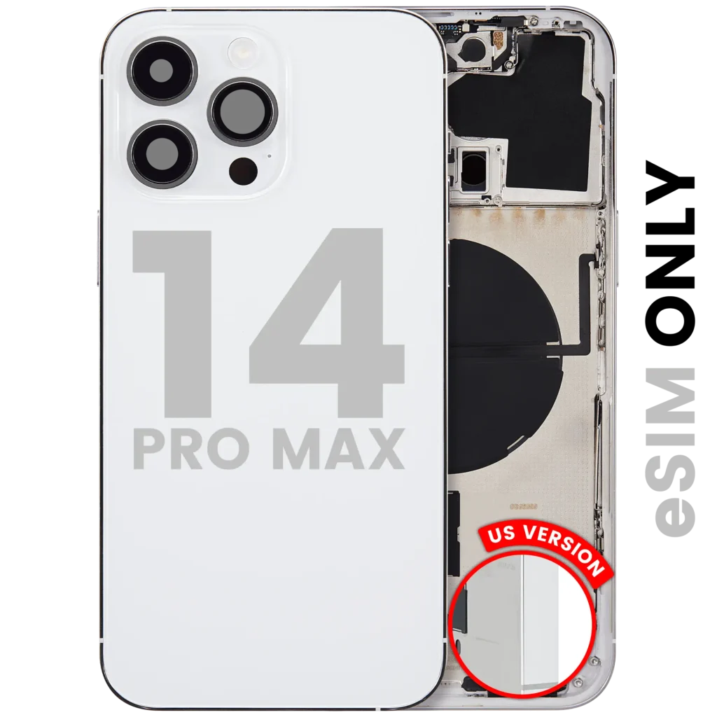 Back Housing W/ Small Parts For iPhone 14 Pro Max (US Version) (Used OEM Pull: Grade B) (Silver)