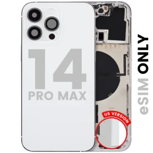 Back Housing W/ Small Parts For iPhone 14 Pro Max (US Version) (Used OEM Pull: Grade B) (Silver)