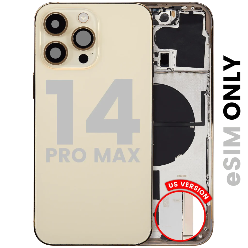 Back Housing W/ Small Parts For iPhone 14 Pro Max (US Version) (Used OEM Pull: Grade B) (Gold)