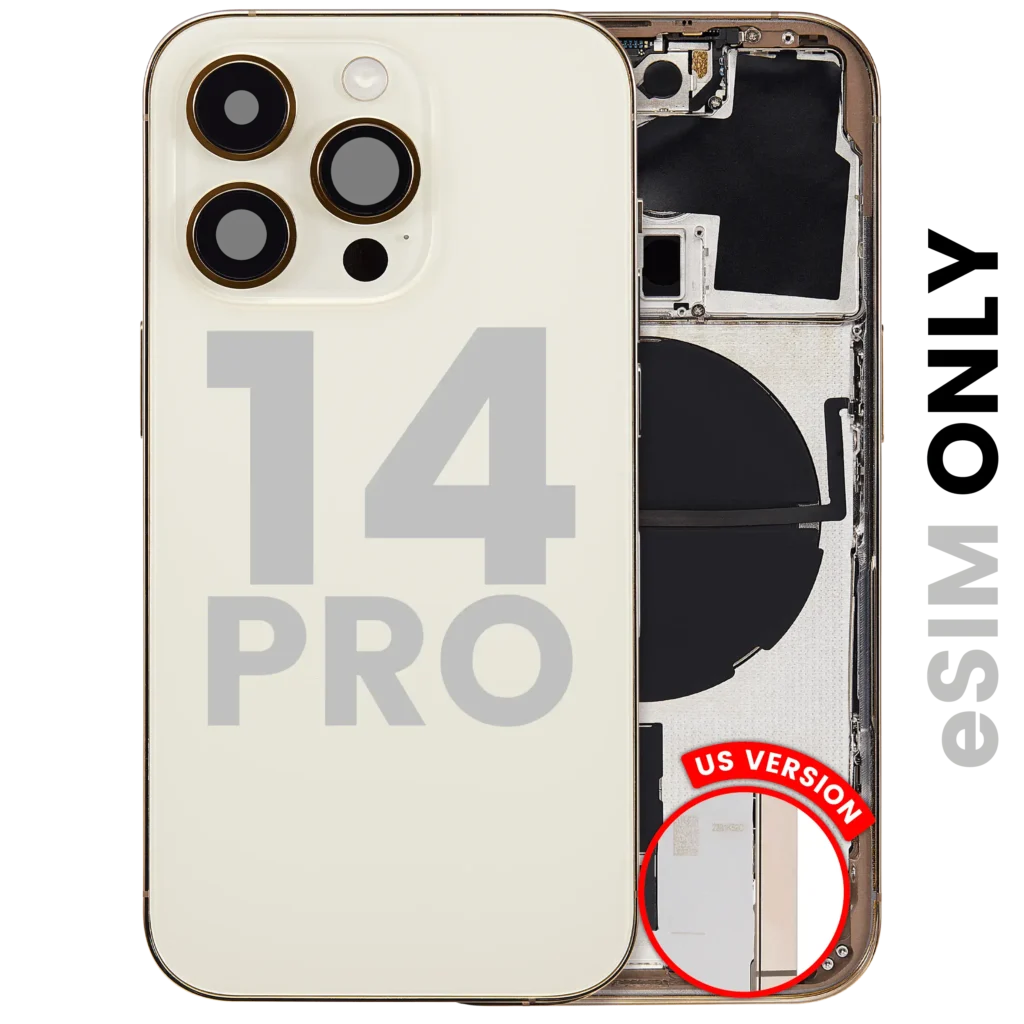 Back Housing W/ Small Parts For iPhone 14 Pro (US Version) (Used OEM Pull: Grade C) (Gold)