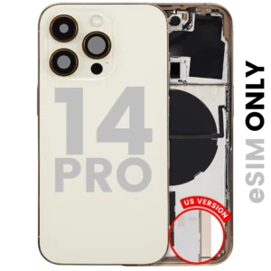 Back Housing W/ Small Parts For iPhone 14 Pro (US Version) (Used OEM Pull: Grade B) (Gold)