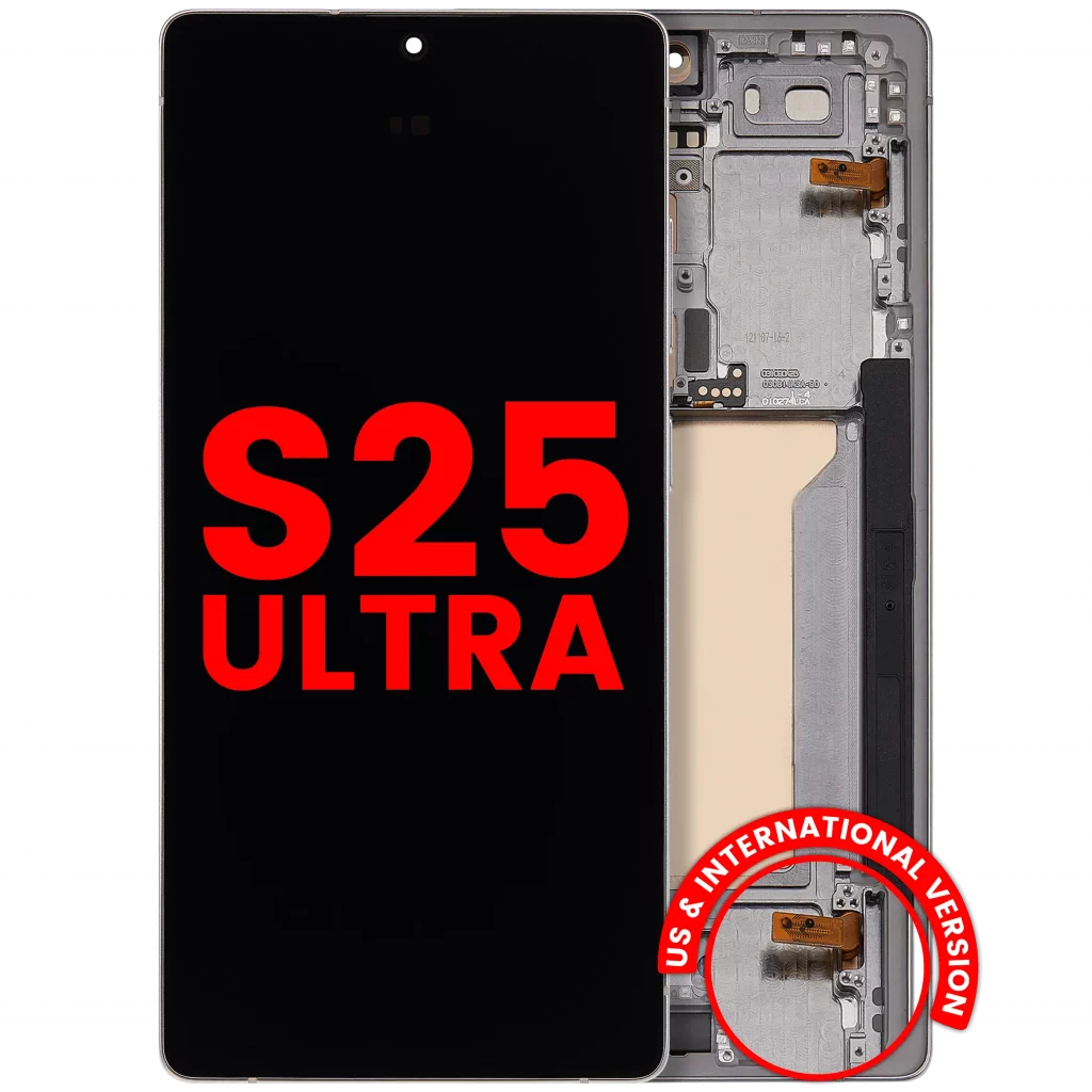 OLED Assembly With Frame For Samsung Galaxy S25 Ultra 5G (Aftermarket Plus) (US & International) (Titanium White Silver)