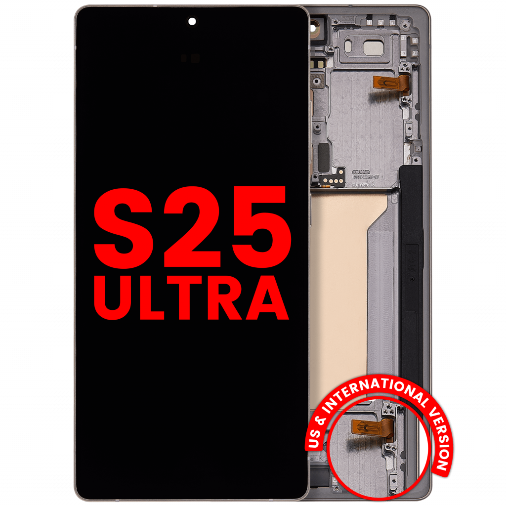 OLED Assembly With Frame For Samsung Galaxy S25 Ultra 5G (Aftermarket Plus) (US & International) (Titanium Pink Gold / Jade Green / Grey)