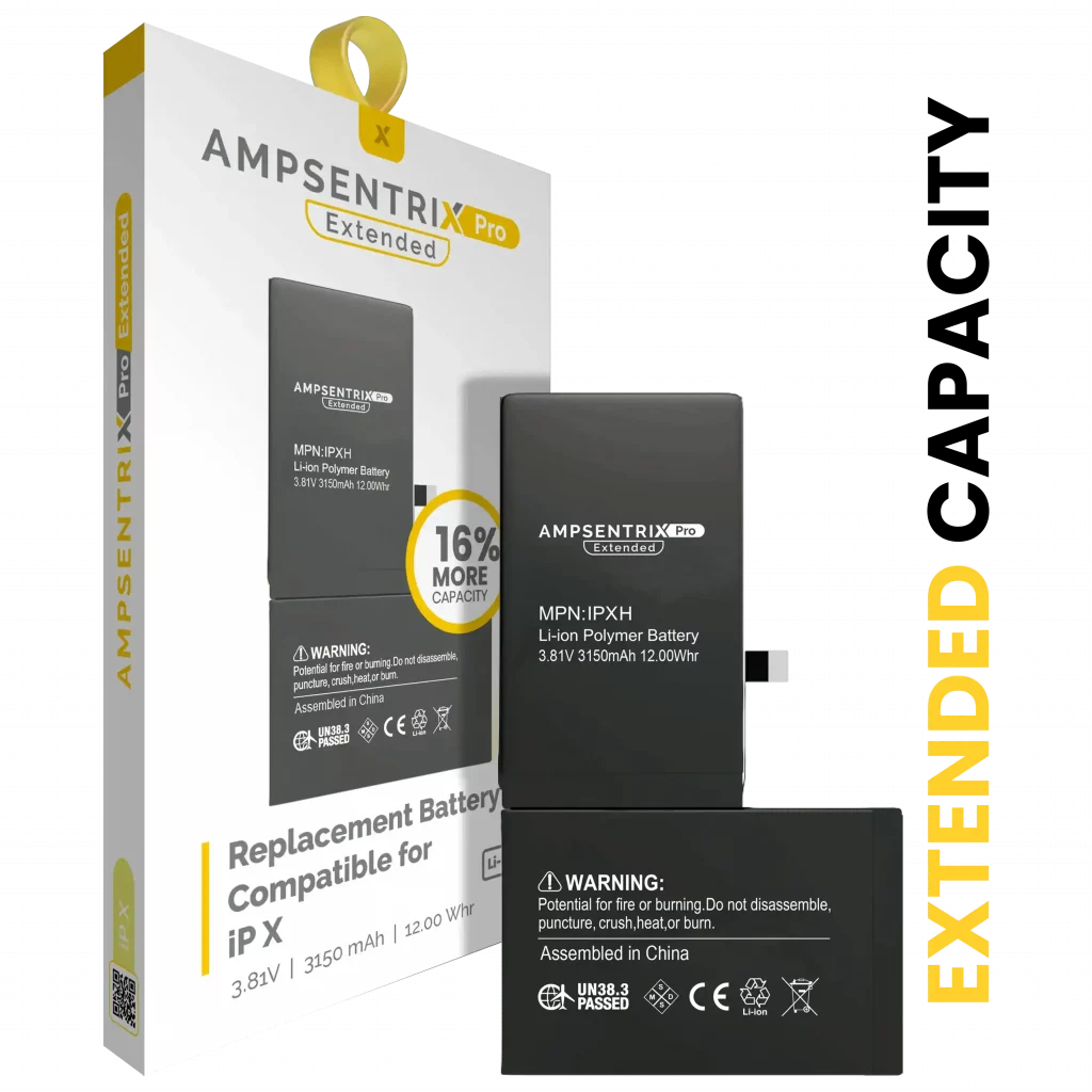 Replacement Battery For iPhone X (AmpSentrix Pro Extended)