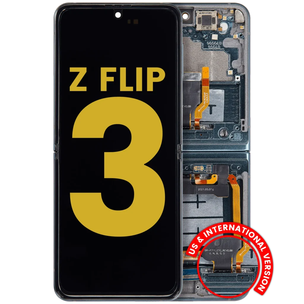 Inner OLED Assembly With Frame For Samsung Galaxy Z Flip 3 5G (US & International) (Refurbished) (Phantom Green)