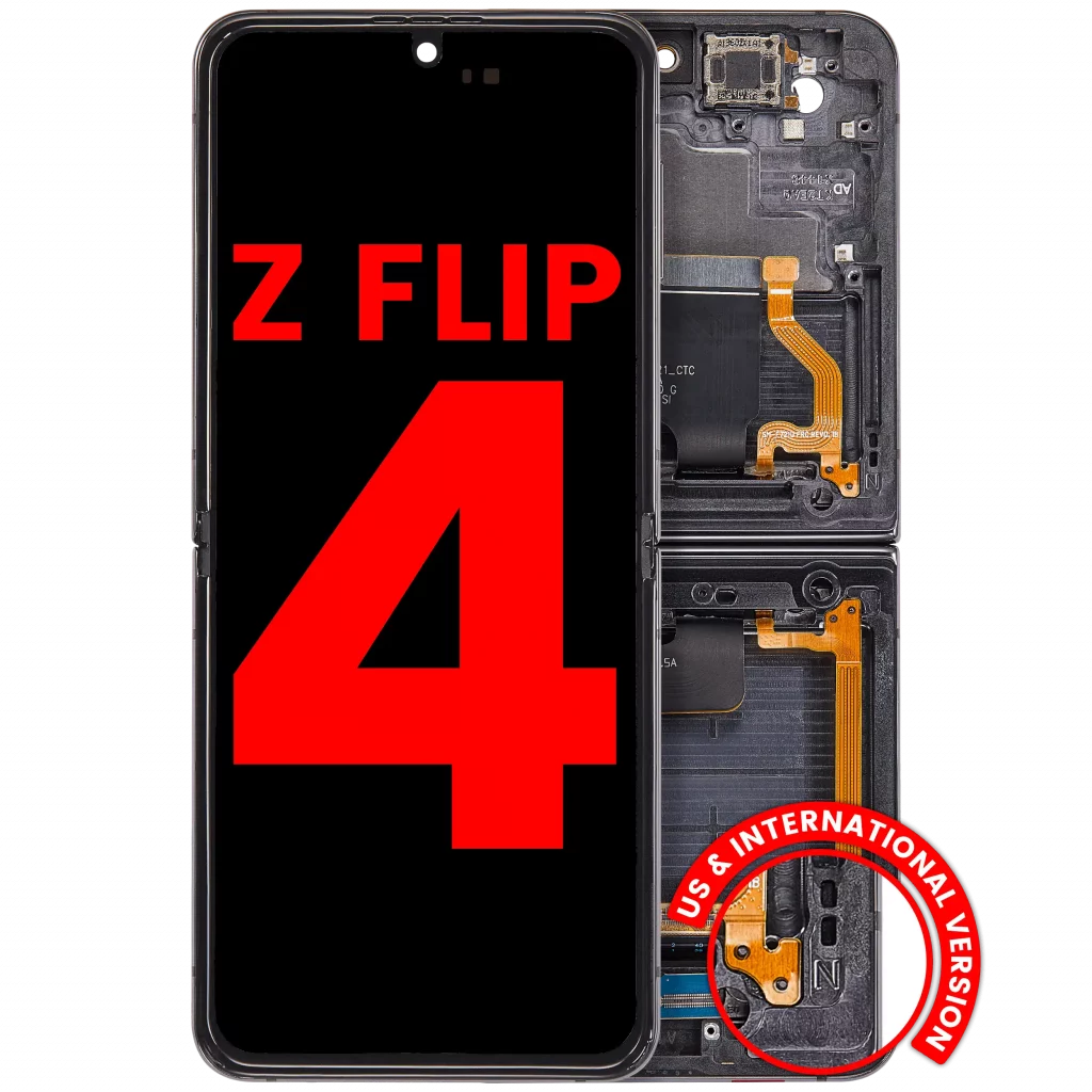 Inner OLED Assembly With Frame Compatible For Samsung Galaxy Z Flip 4 5G (F721) (US & International Version) (Aftermarket Plus) (Graphite)