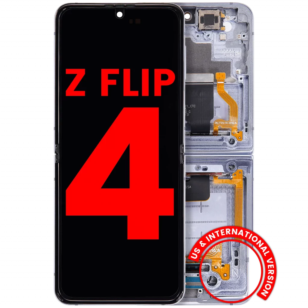 Inner OLED Assembly With Frame Compatible For Samsung Galaxy Z Flip 4 5G (F721) (US & International Version) (Aftermarket Plus) (Blue)