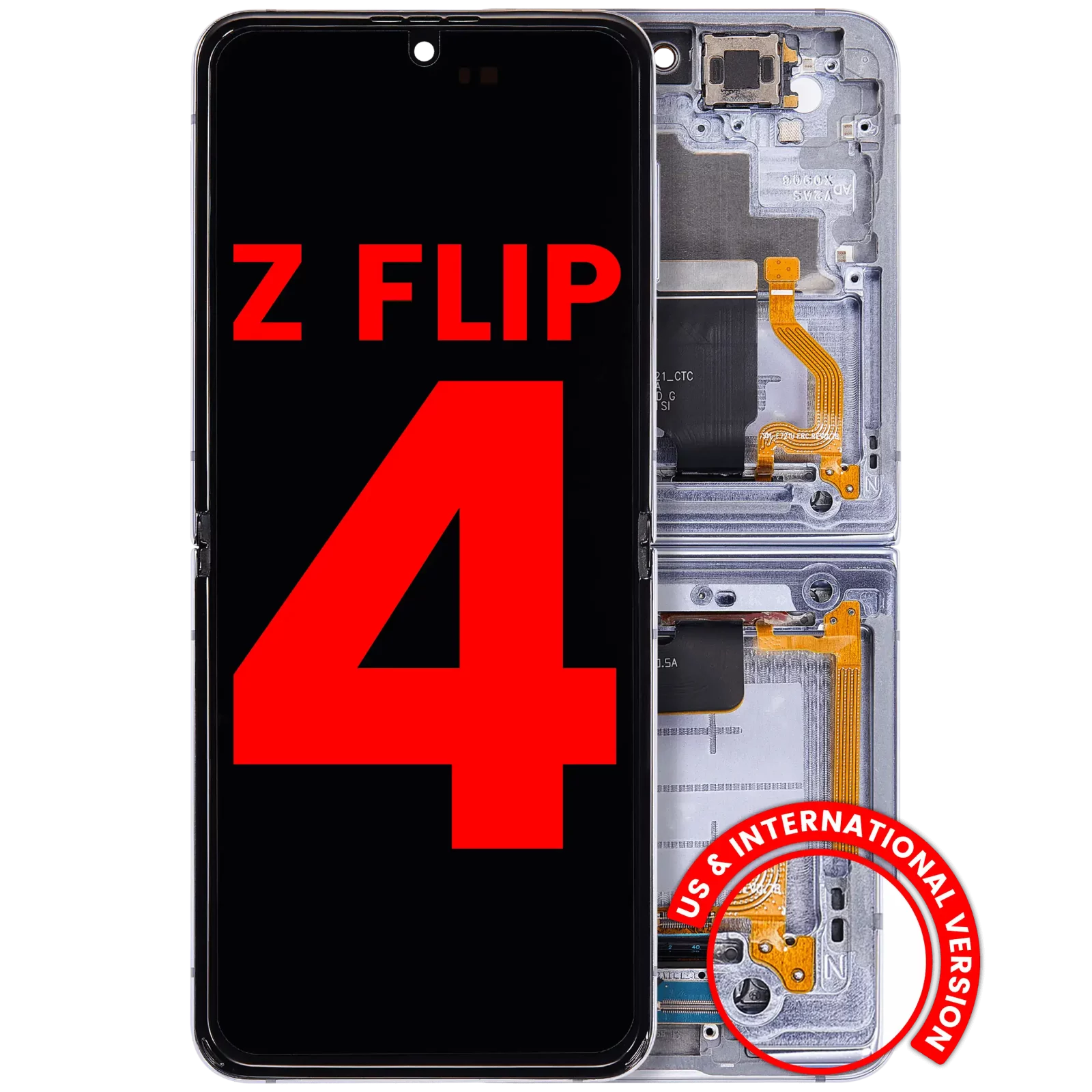 Inner OLED Assembly With Frame For Samsung Galaxy Z Flip 4 5G (F721) (US & International Version) (Aftermarket Plus) (Blue)