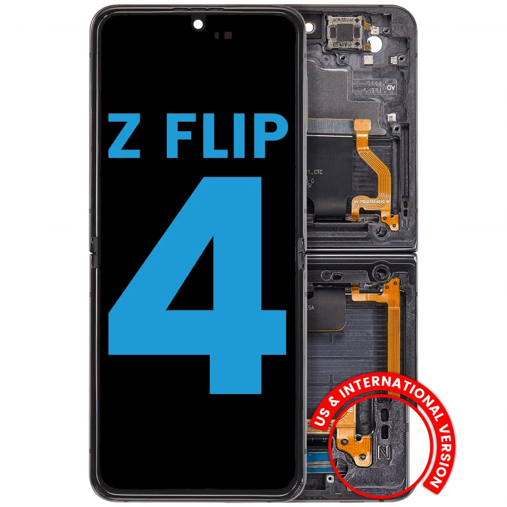 Inner OLED Assembly With Frame Compatible For Samsung Galaxy Z Flip 4 5G (F721) (US & International Version) (Aftermarket) (Graphite)