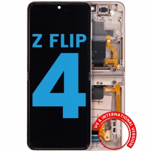 Inner OLED Assembly With Frame For Samsung Galaxy Z Flip 4 5G (F721) (US & International Version) (Aftermarket) (Pink Gold)