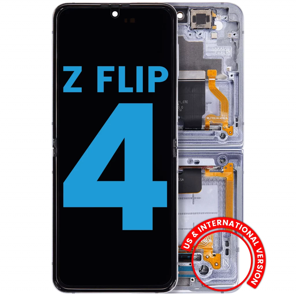 Inner OLED Assembly With Frame Compatible For Samsung Galaxy Z Flip 4 5G (F721) (US & International Version) (Aftermarket) (Blue)
