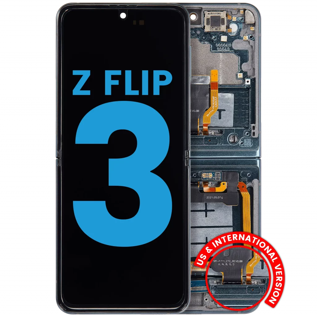 Inner OLED Assembly With Frame Compatible For Samsung Galaxy Z Flip 3 5G (F711) (US & International) (Aftermarket) (Green)