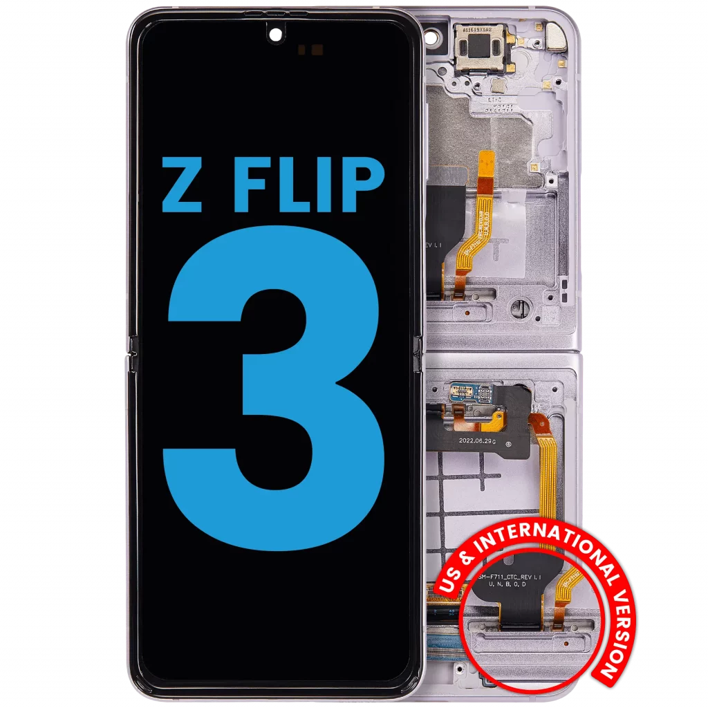 Inner OLED Assembly With Frame Compatible For Samsung Galaxy Z Flip 3 5G (F711) (US & International) (Aftermarket) (Lavender)