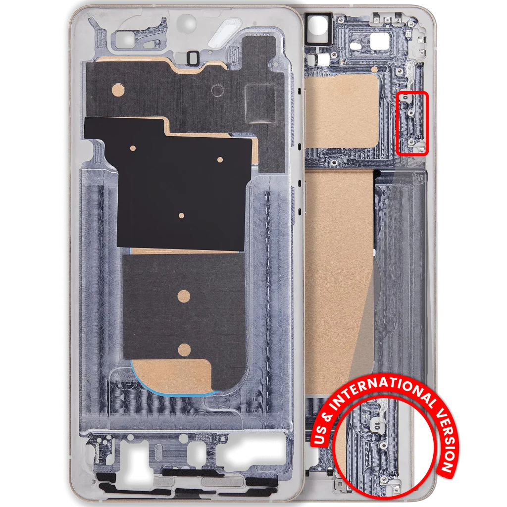 Mid-Frame Housing Compatible For Samsung Galaxy S25 Edge 5G (US & International Version) (Titanium Icyblue / Titanium Silver)