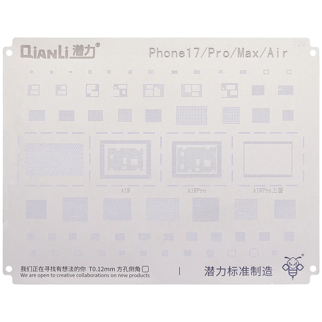 Bumblebee Stencil (QS729) For iPhone 17 / 17 Pro / 17 Pro Max / Air (Qianli)
