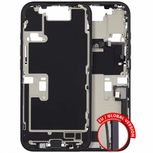 Mid-Frame Housing W/ Charging Port Flex & Small Parts For iPhone 16 Pro (EU / Global Version) (Used OEM Pull: Grade B) (Black Titanium)