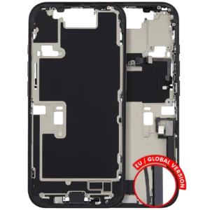 Mid-Frame Housing W/ Charging Port Flex & Small Parts For iPhone 16 Pro (EU / Global Version) (Used OEM Pull: Grade C) (Black Titanium)