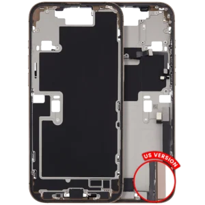 Mid-Frame Housing W/ Charging Port Flex & Small Parts For iPhone 16 Pro Max (US Version) (Used OEM Pull: Grade C) (Desert Titanium)